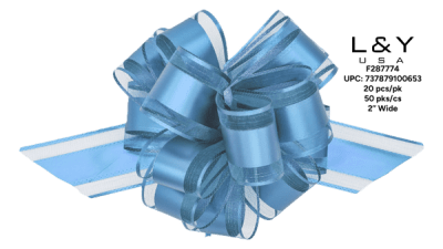 Matte Cyan Pull Flower Ribbon - 20/pk 50bx/cs cs.50