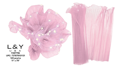 Pink Ruffled Floral Wrappers with Lights - 12/pk 10bx/cs cs.120