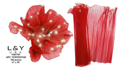 Red Ruffled Floral Wrappers with Lights - 12/pk 10bx/cs cs.120