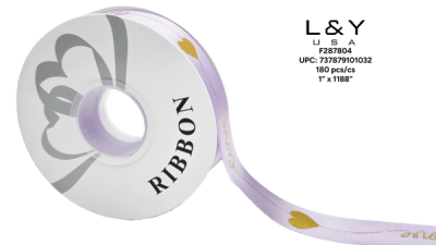 Purple Romantic Ribbon 1" - 5/pk 36bx/cs cs.180