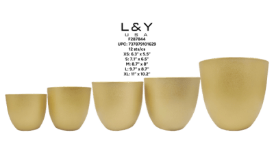 5-piece Gold Color Pot Set - 1/pk 12bx/cs cs.12