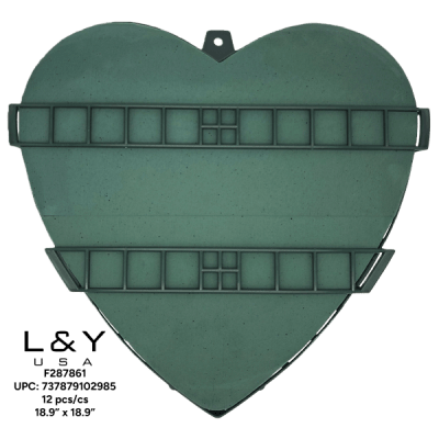 Heart-Shaped Flower Foam Cage - 1/pk 12bx/cs cs.12