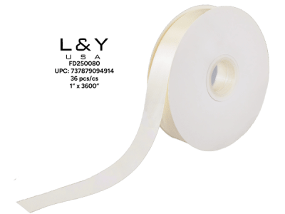 Beige Ribbon 1" - 6/pk 6bx/cs cs.36