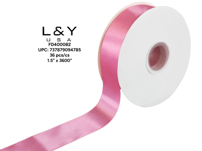 Rose Pink Ribbon 1.5" - 6/pk 6bx/cs cs.36