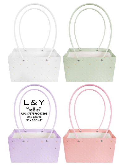 Pastel Floral Pattern Paper Bags - 12/pk 20bx/cs cs.240