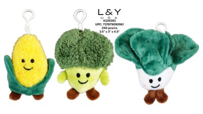 Vegetable Plush Keychains - 12/pk 20bx/cs cs.240