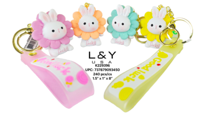 Flower Rabbit Keychains - 12/pk 20bx/cs cs.240
