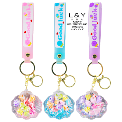 Shell Sand Drift Bottle Keychains - 12/pk 20bx/cs cs.240