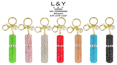 Spray Bottle Bling Keychains - 12/pk 20bx/cs cs.240