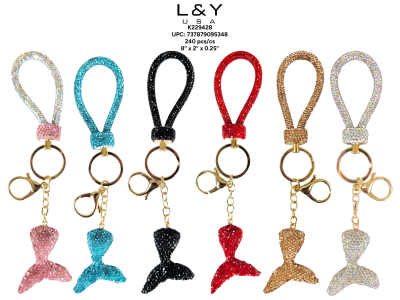 Bling Fishtail Keychains - 12/pk 20bx/cs cs.240
