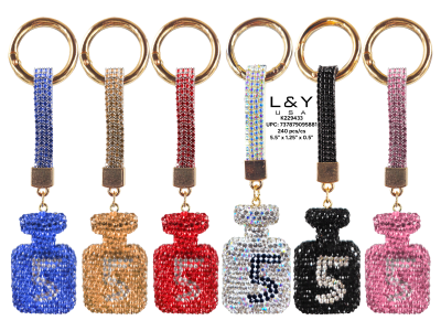 Number 5 Bling Keychains - 12/pk 20bx/cs cs.240
