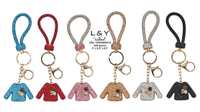 Long-Sleeve Shirt Rhinestone Keychains - 12/pk 20bx/cs cs.240