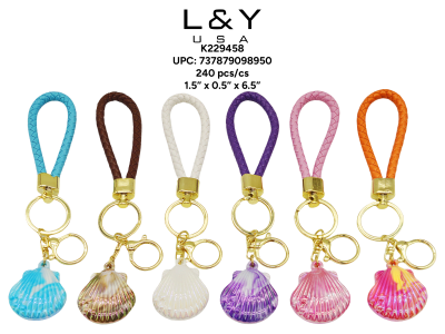 Shimmer Seashell Keychains - 12/pk 20bx/cs cs.240