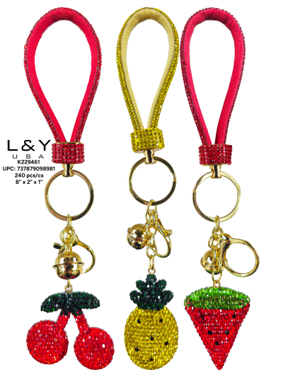 Bling Fruit Keychain - 12/pk 20bx/cs cs.240