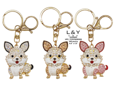 Puppy Dog Bling Keychains - 12/pk 20bx/cs cs.240