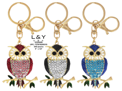 Owl Bling Keychains - 12/pk 20bx/cs cs.240
