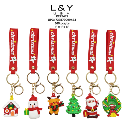Christmas Themed Keychains - 12/pk 30bx/cs cs.360
