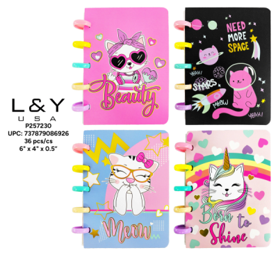 Small Notebook with Cat Theme Cover Assorted 4 Colors 10.5x14.5cm - 12/pk 3bx/cs cs.36
