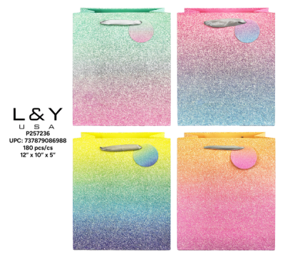 Gradient Glitter Tote Bag - 12/pk 15bx/cs cs.180