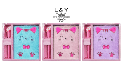 Furry Kitty Notebook & Pen Set - 12/pk 2bx/cs cs.24