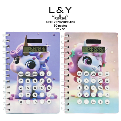 Unicorn-Themed Calculator Notebooks - 12/pk 4bx/cs cs.48