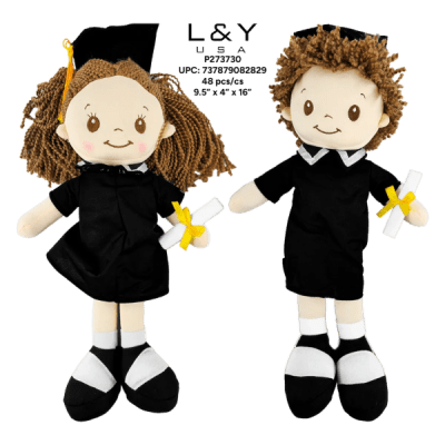Graduation Doll Plush 16in - 12/pk 4bx/cs cs.48