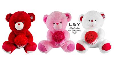 I Love you" Romantic Bear Plushie 32" - 1/pk 6bx/cs cs.6
