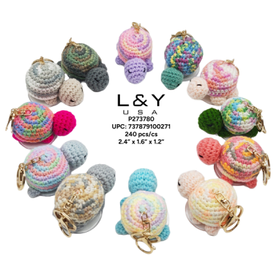 Crocheted Turtle Keychains - 12/pk 20bx/cs cs.240