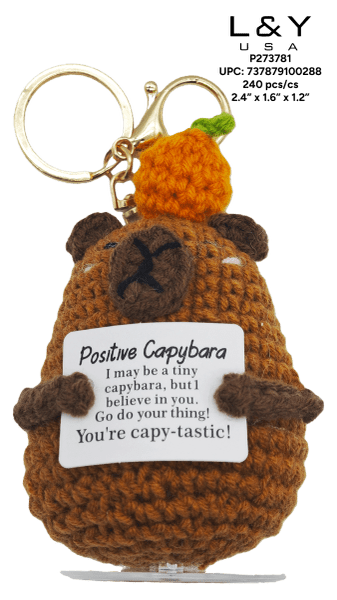 Positive "Brown Bear" Crochet Keychain - 12/pk 20bx/cs cs.240