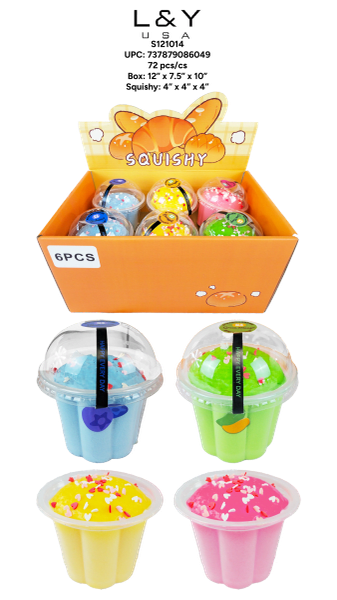 Super Soft Plum Blossom Cup Squishy Toys - 12/pk 6bx/cs cs.72