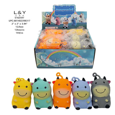Colorful Cow Squishies - 12/pk 12bx/cs cs.144
