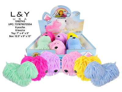 Colorful Shaggy Dog Squishy - 12/pk 3bx/cs cs.36