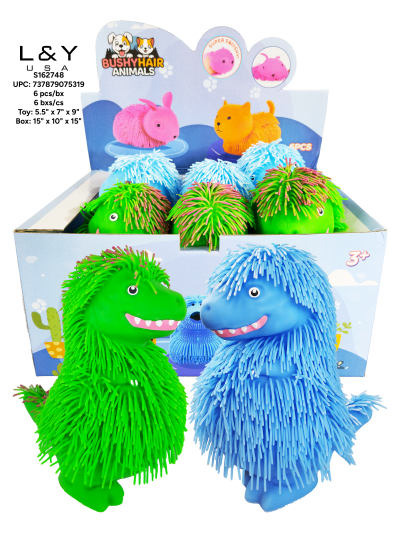 Shaggy Dinosaur Squishy w/ Lights - 6/pk 6bx/cs cs.36