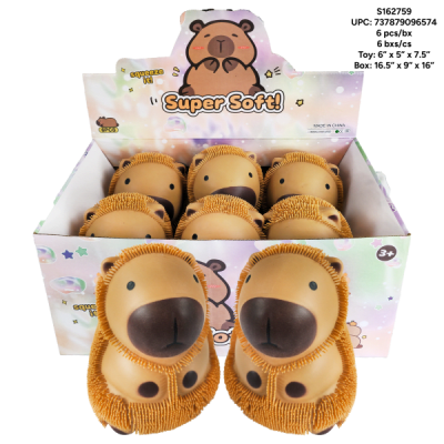 Shaggy "Brown Bear" Squishy Toys - 6/pk 6bx/cs cs.36