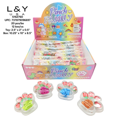Glittery Paw Squishies - 12/pk 20bx/cs cs.240