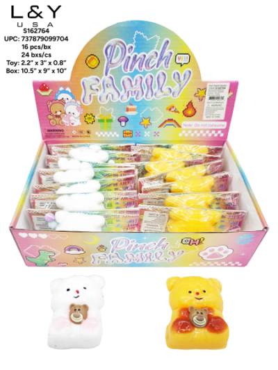 Adorable Bear Squishy - 16/pk 24bx/cs cs.384