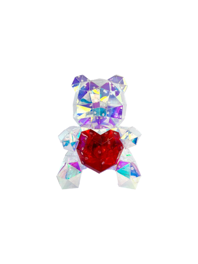 LED Bear w/ Heart 30cm Multicolor - 1/pk 6bx/cs cs.6