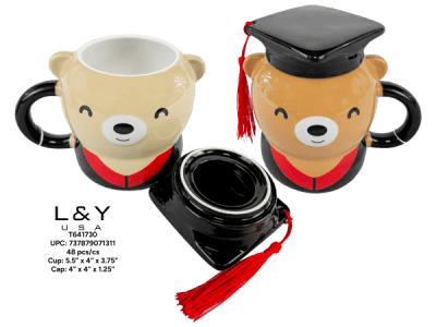 Graduation Bear Ceramic Cup - 12/pk 4bx/cs cs.48