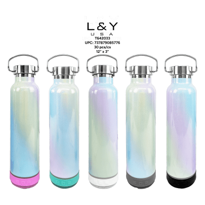 Gradient Water Bottle with Speaker Bottom and Metal Cap 30oz - 1/pk 30bx/cs cs.30