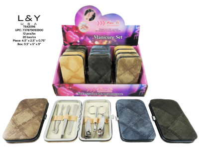 Denim Checker Pattern Nail Clipper Set - 12/pk 20bx/cs cs.240