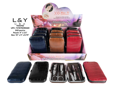 Leather-Like Cover Manicure Set - 12/pk 20bx/cs cs.240