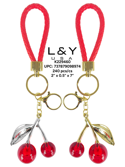 Cherry Charm Keychain - 12/pk 20bx/cs cs.240