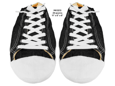 Black & White Fluffy Sneakers - 24 pairs/cs - 1/pk 24bx/cs cs.24