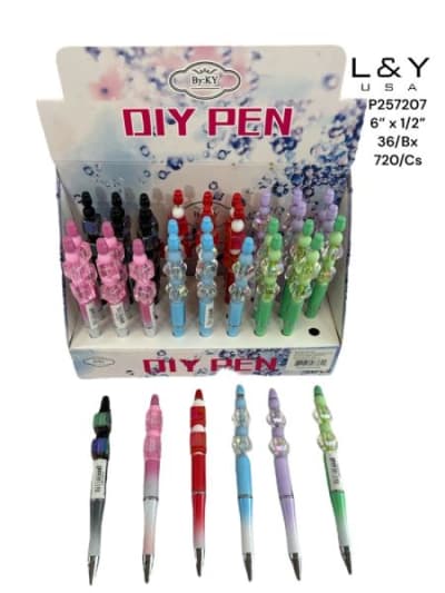 DIY Beaded Square Cyrstal Pens - 36/pk 20bx/cs cs.20bx