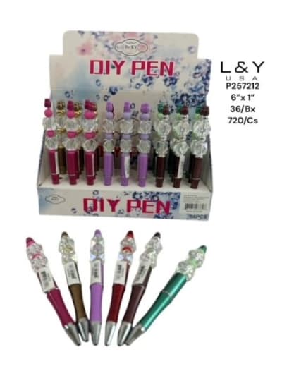DIY Beaded Geometric Crsytal Pen - 36/pk 20bx/cs cs.20bx
