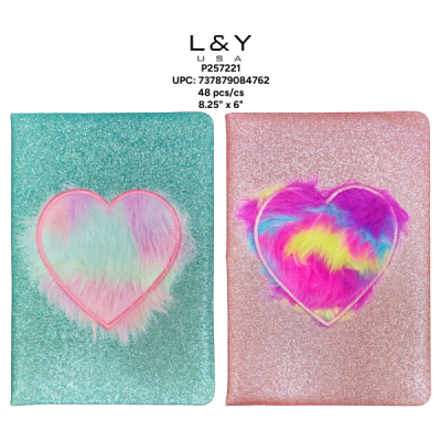 Glitter Heart Note book - 12/pk 4bx/cs cs.48