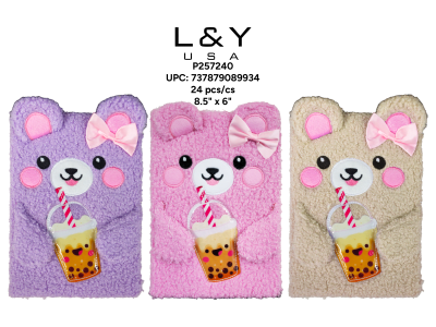 Cute Bear Drink Boba Note Book - 12/pk 2bx/cs cs.24