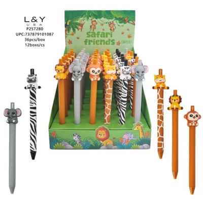 Zoo Animal Gel Pen (36ea/bx) - 36/pk 18bx/cs cs.18bx