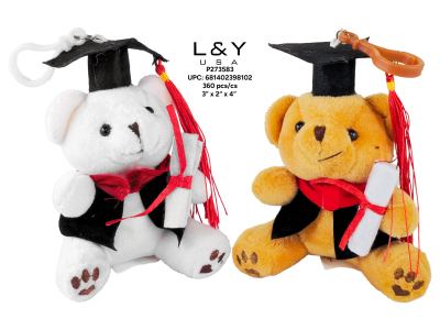Graduation Bear Keychain 4" - 12/pk 50bx/cs cs.50pk
