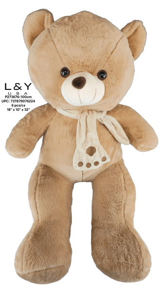 Giant Teddy Bear Plush 100cm - 1/pk 6bx/cs cs.6